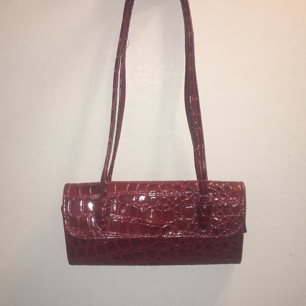 SNAP FRONT FAUX REPTILE MINI PURSE